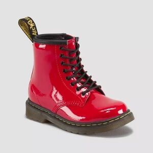 Dr. Martens Brooklee Coated Patent Leather Lace Up Boots, Toddler Size 8